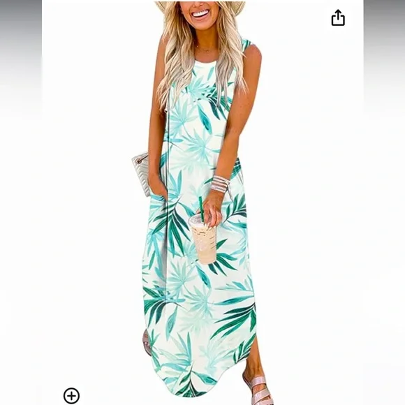 anrabess maxi dress ANRABESS Women's Loose Sleeveless Maxi Beach Dress